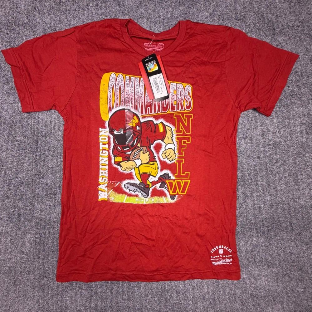 Mitchell & Ness Commanders Youth XL 18/20 Burgundy Graphic T-Shirt NWT
